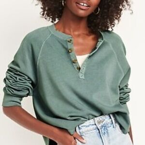 GAP Sage Green Henley Sweater